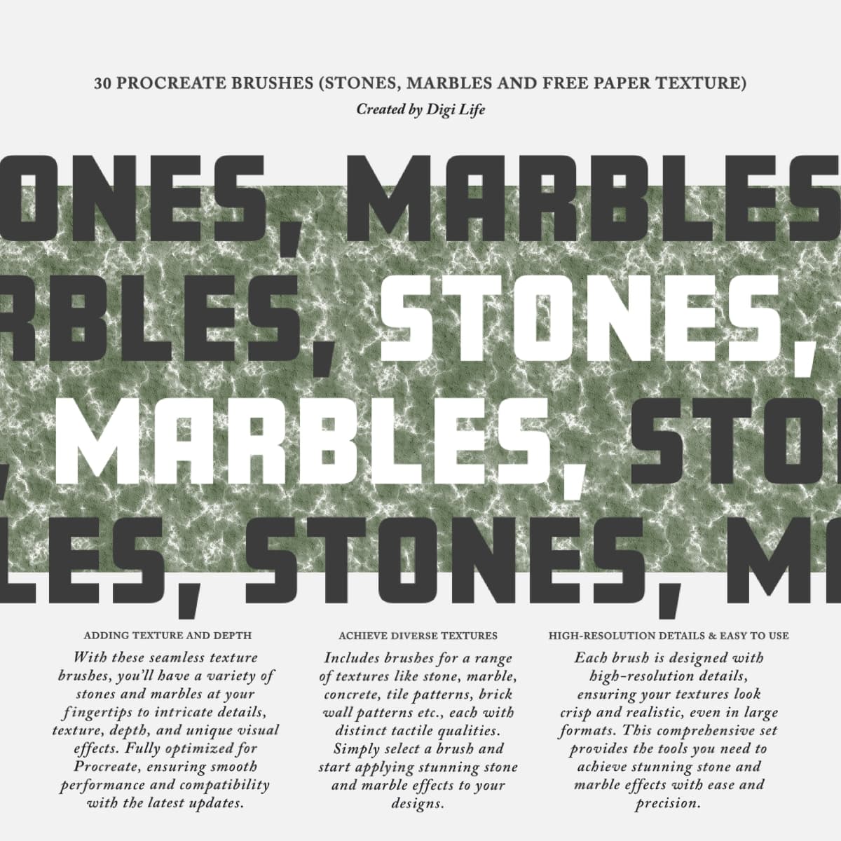 Stones & Marbles Procreate Brushes