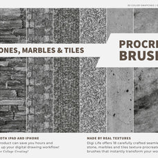 Stones, Marbles & Tiles Procreate Kit