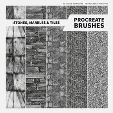 Stones, Marbles & Tiles Procreate Kit