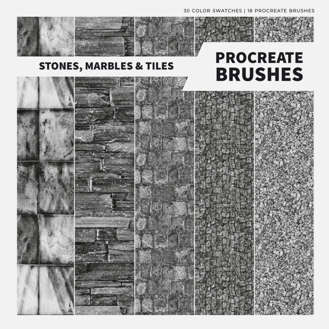 Stones, Marbles & Tiles Procreate Kit