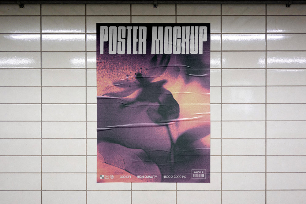 Subway Tile Poster Mockup by Pixelbuddha