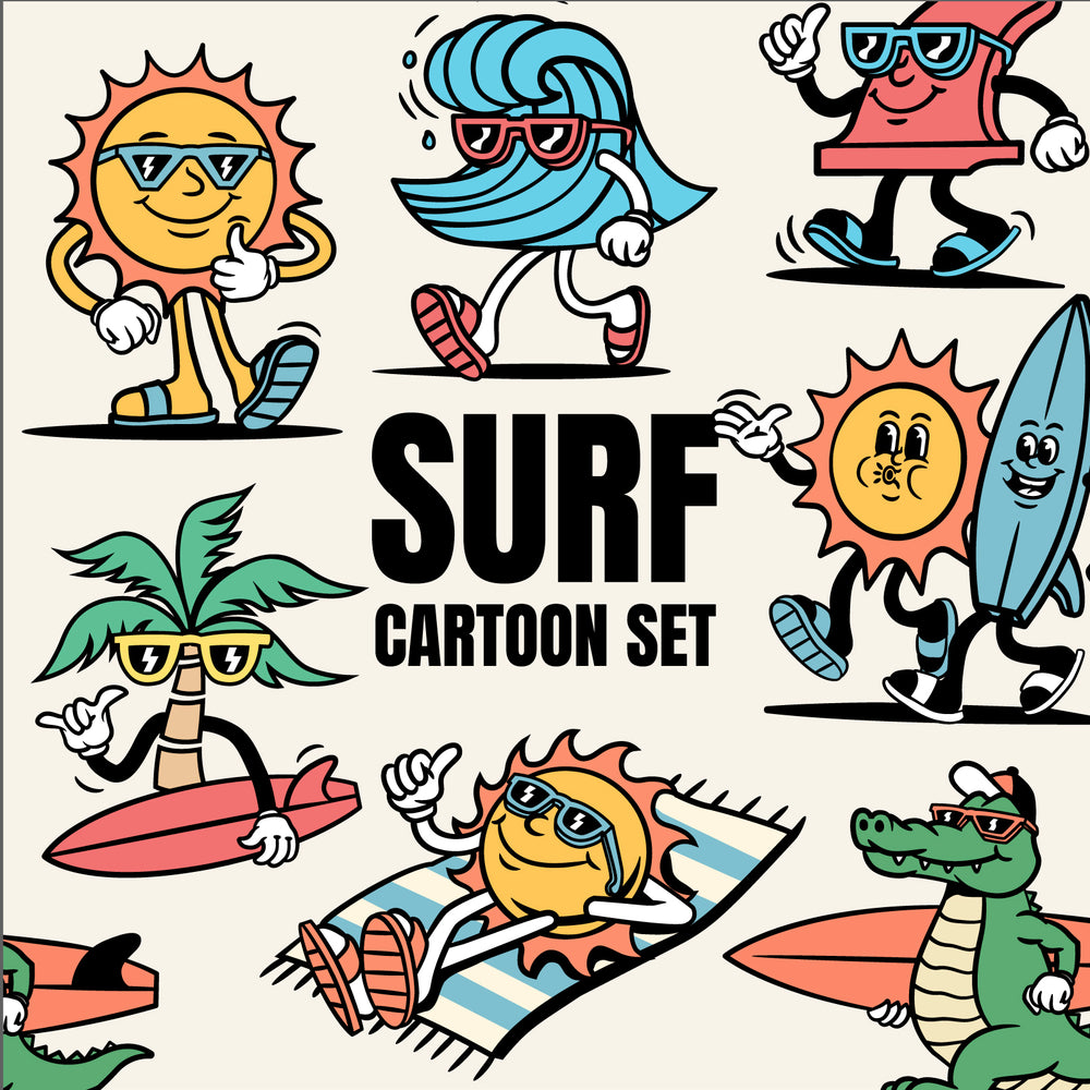 Surf Cartoon Set by cd-design.co