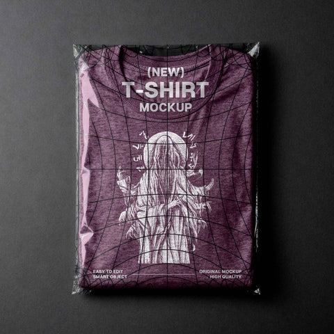 T-Shirt in Plastic Bag Mockup