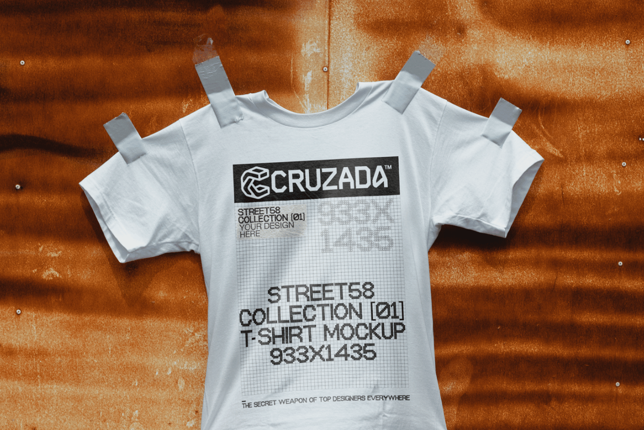 T-Shirt On The Grunge Wall Mockup