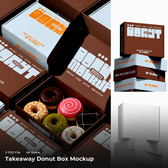 Takeaway Donut Box Mockup