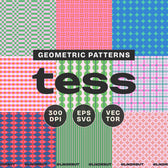 TESS Retro Pixel Geometric Grid Pattern