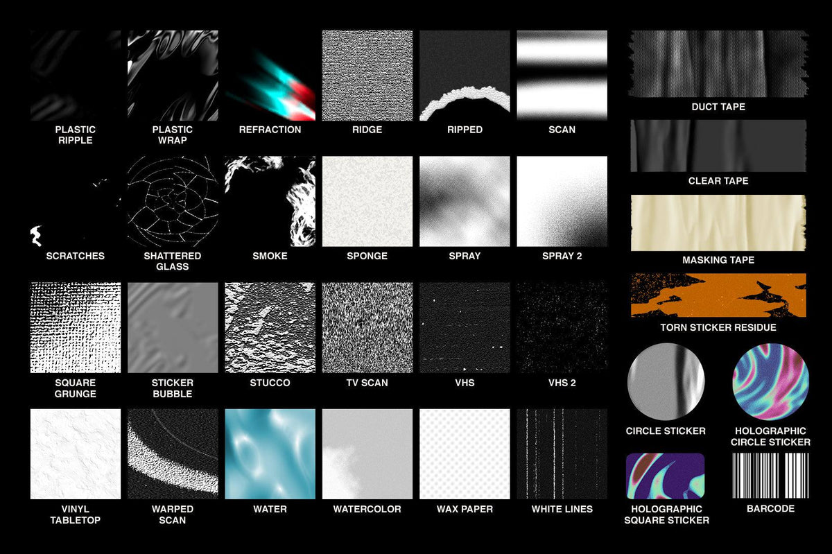 TEXTURE MACHINE - 71 Texture Generating Actions for Photoshop by ...