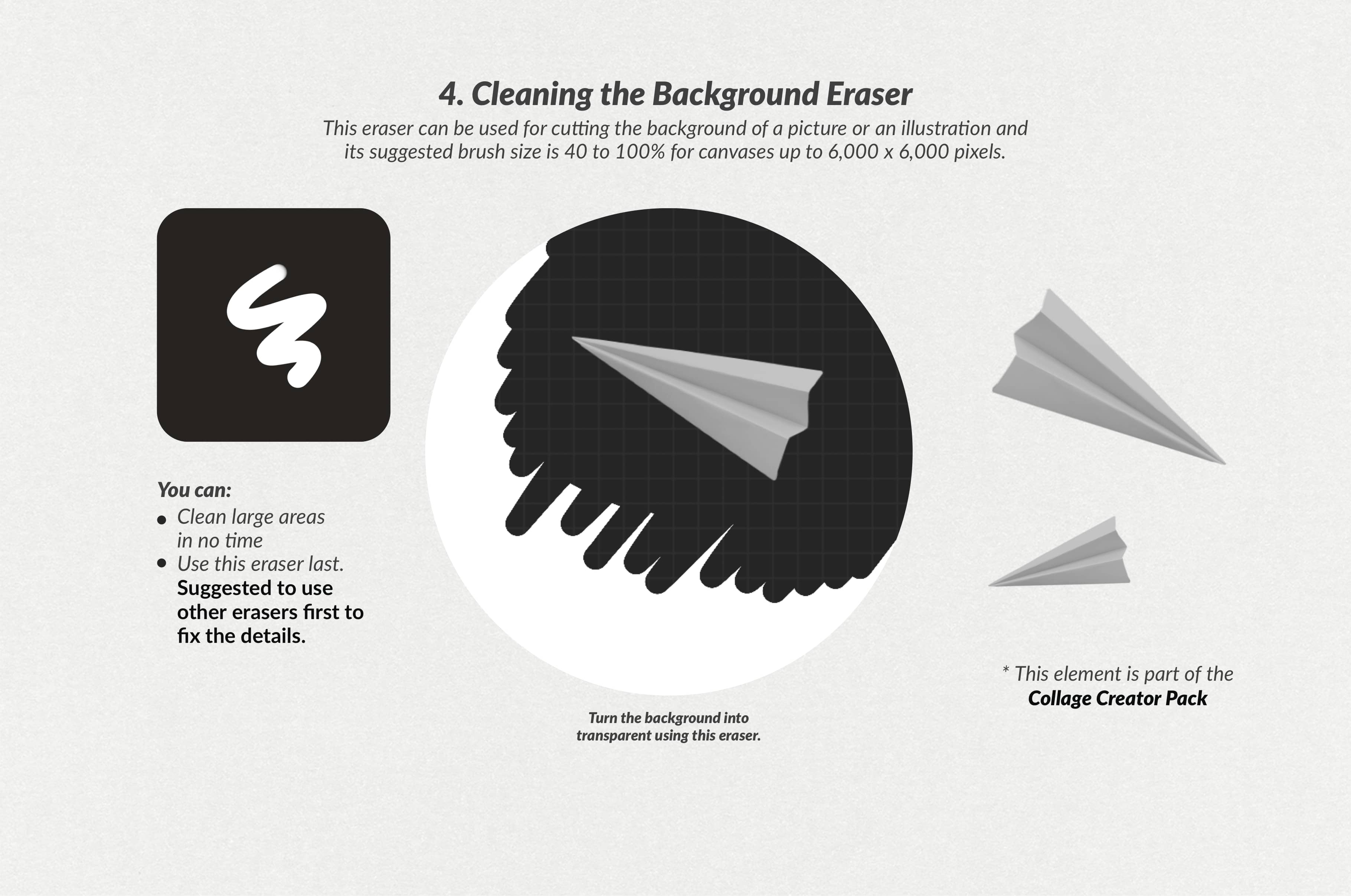 The Collage Eraser Procreate Brushes