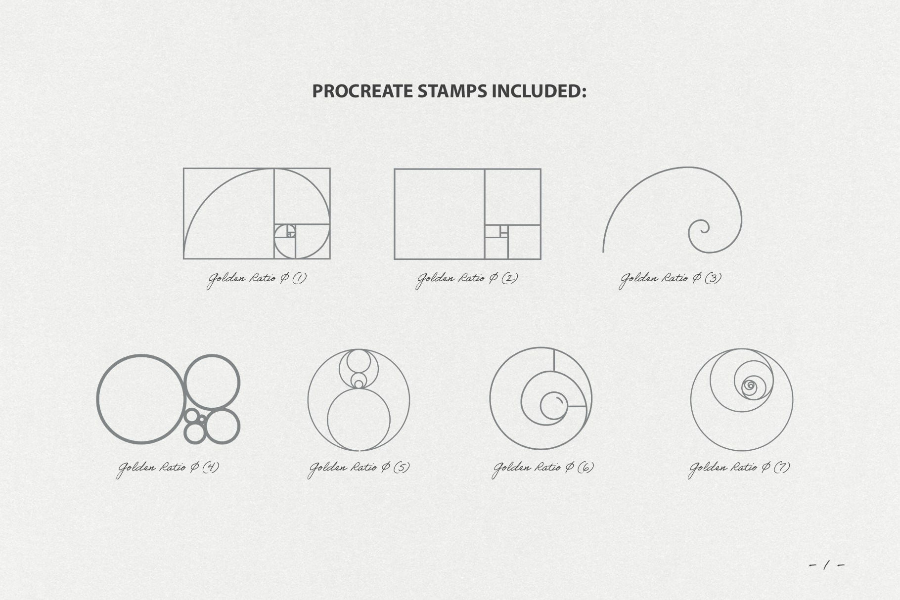 The Golden Ratio Phi Procreate Kit