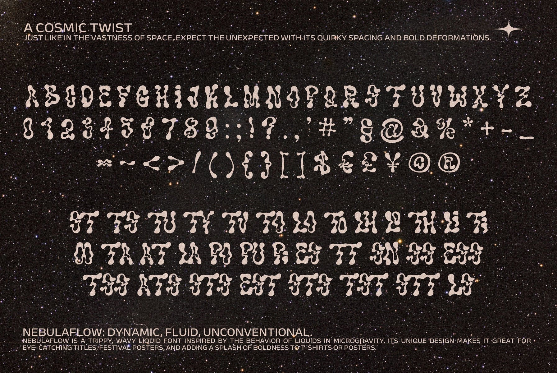 The Nebula Flow Font - Chrome Typeface