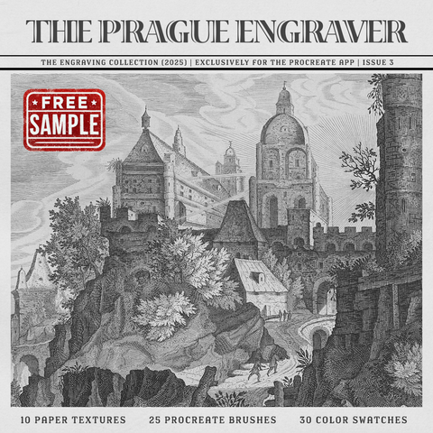 The Prague Engraver Procreate Kit (Free Download)