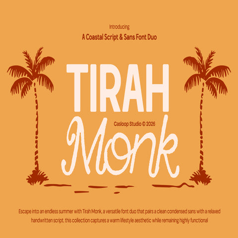 Tirah Monk – Script & Sans Font Duo