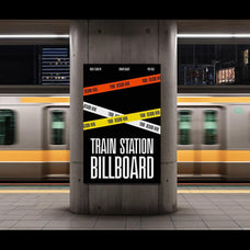 Train Station Billboard Mockup