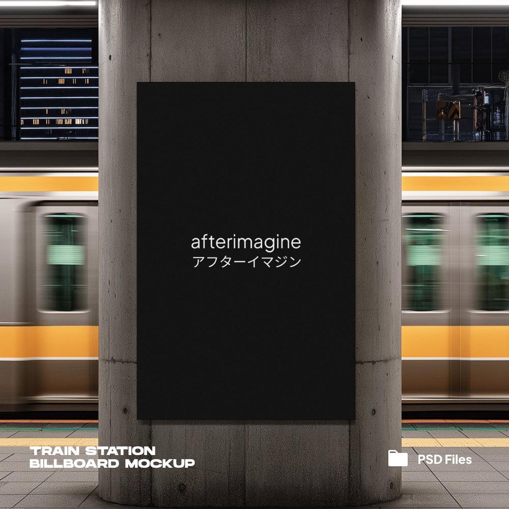 Train Station Billboard Mockup