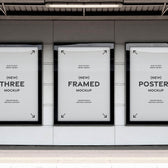 Triple Framed Poster Wall Mockup