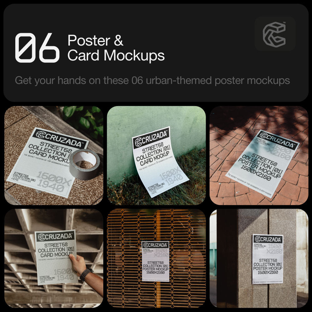 Poster and Card Mockups Street 58