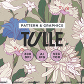 TULLE Soft Botanical Floral Pattern