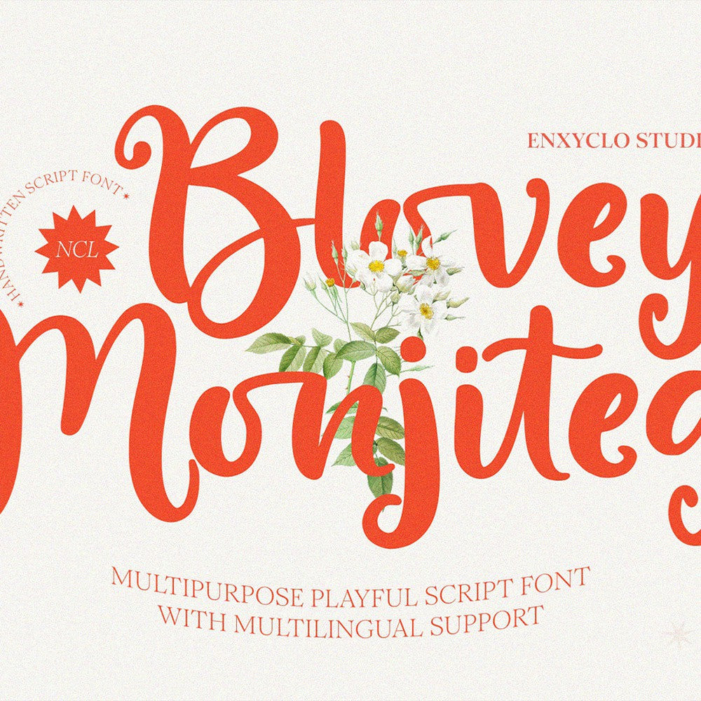 NCL Blovey Monjiteg - Unique Display Font