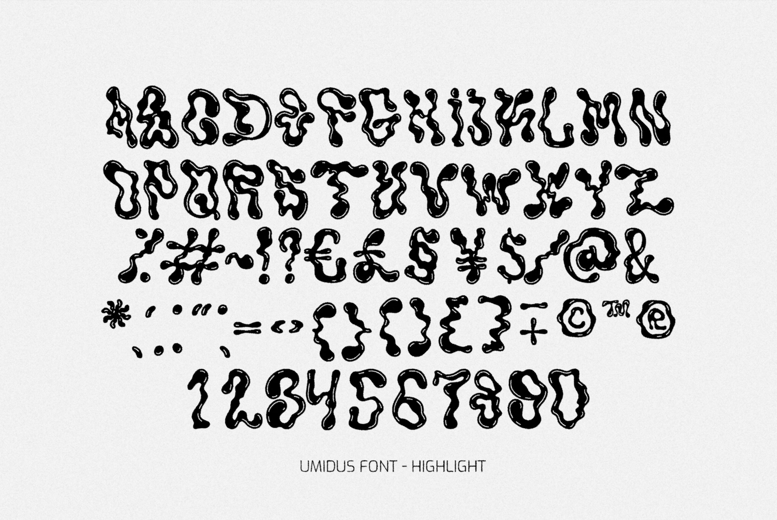 Umidus font - Trippy Liquid Font