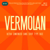Vermolan Ultra Condensed Sans Serif Typeface Font
