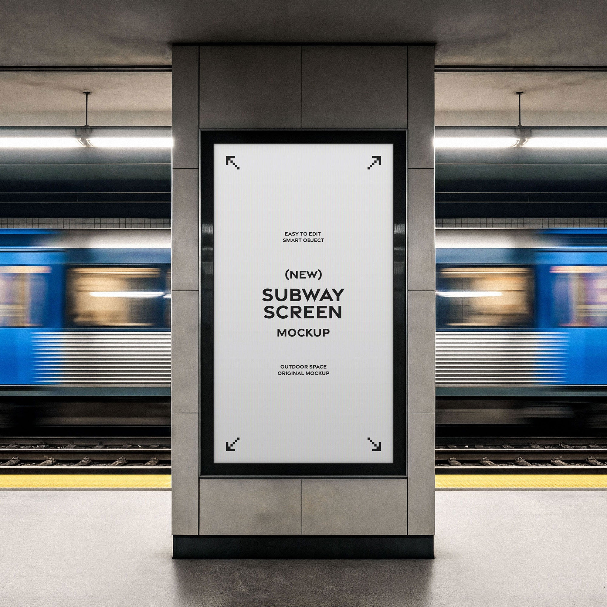 SUBWAY ミールトイ ディスプレイ Vertical Subway Digital Signage Mockup by Pixelbuddha