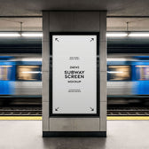 Vertical Subway Digital Signage Mockup