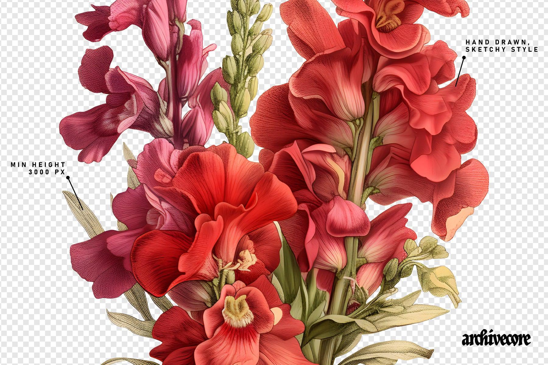 Vintage Book Of Flowers Clipart