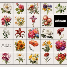 Vintage Book Of Flowers Clipart