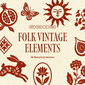 Vintage Folk Vector Elements