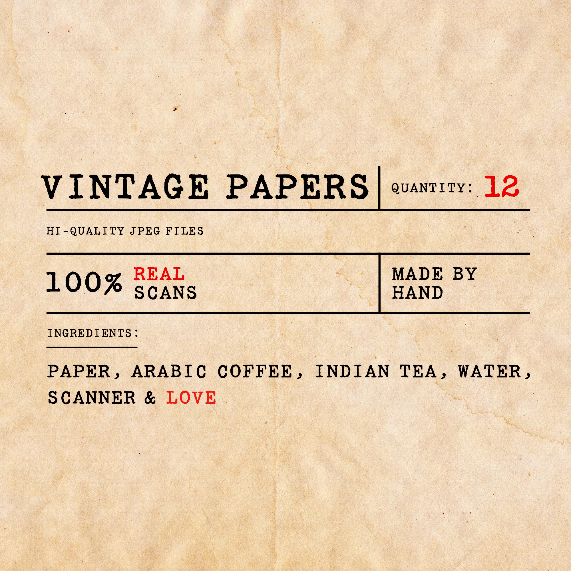 Vintage Paper Textures Pack