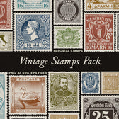Vintage Postage Stamps Collection