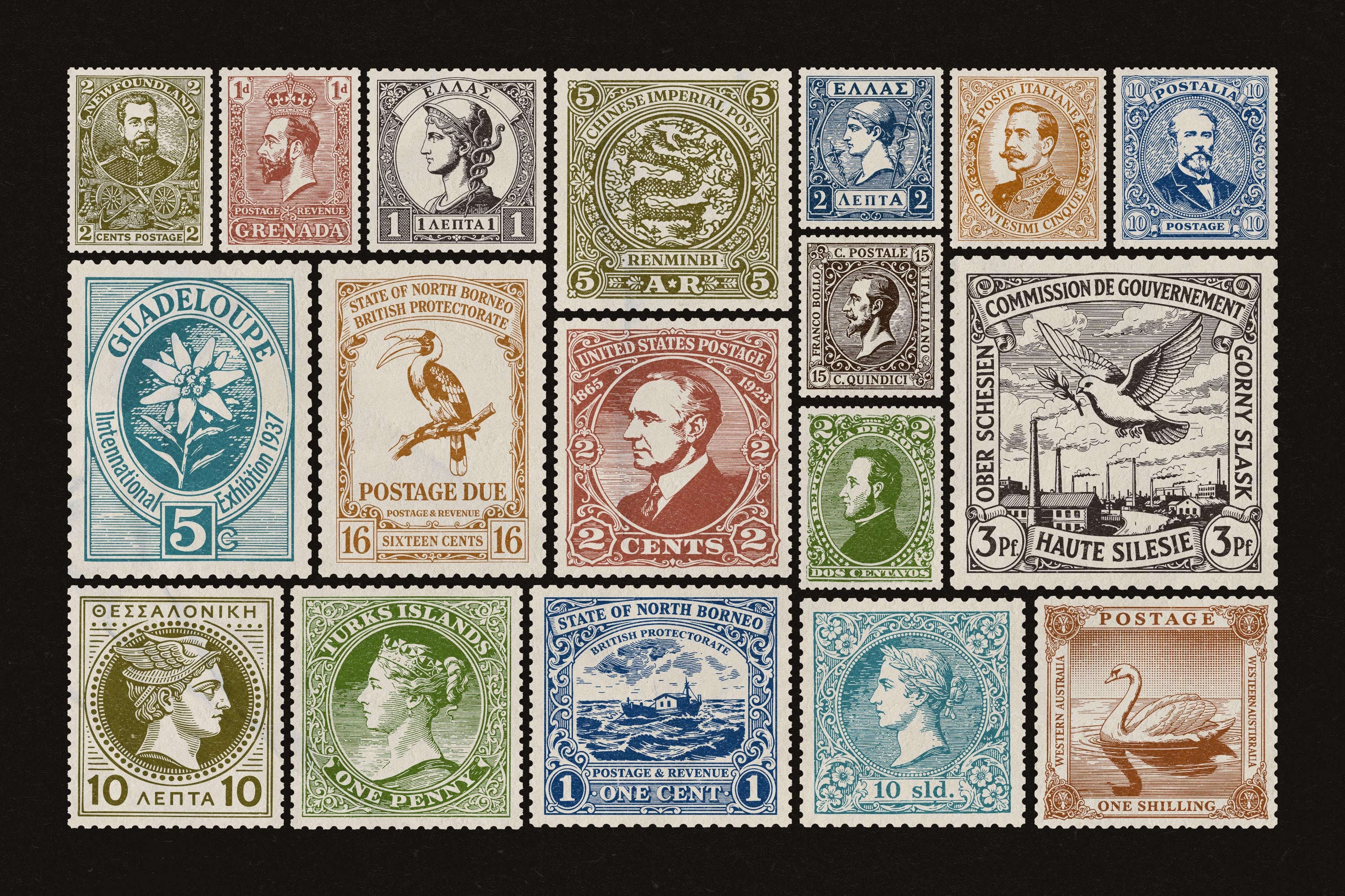 Vintage Postage Stamps Collection by Pixelbuddha – Studio 2am