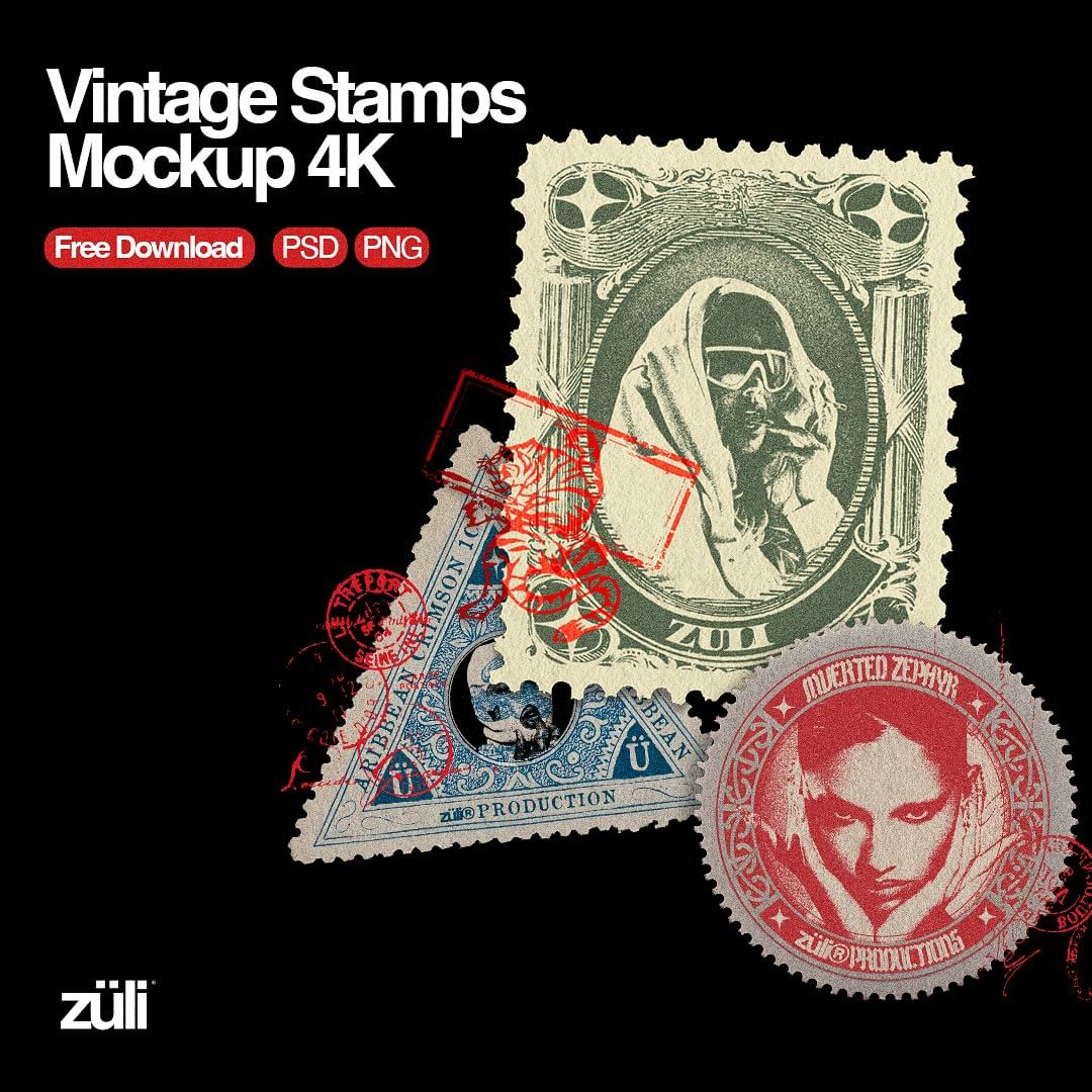 Vintage Stamps Mockups Pack