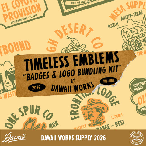 Vintage Western Badge & Logo Bundle