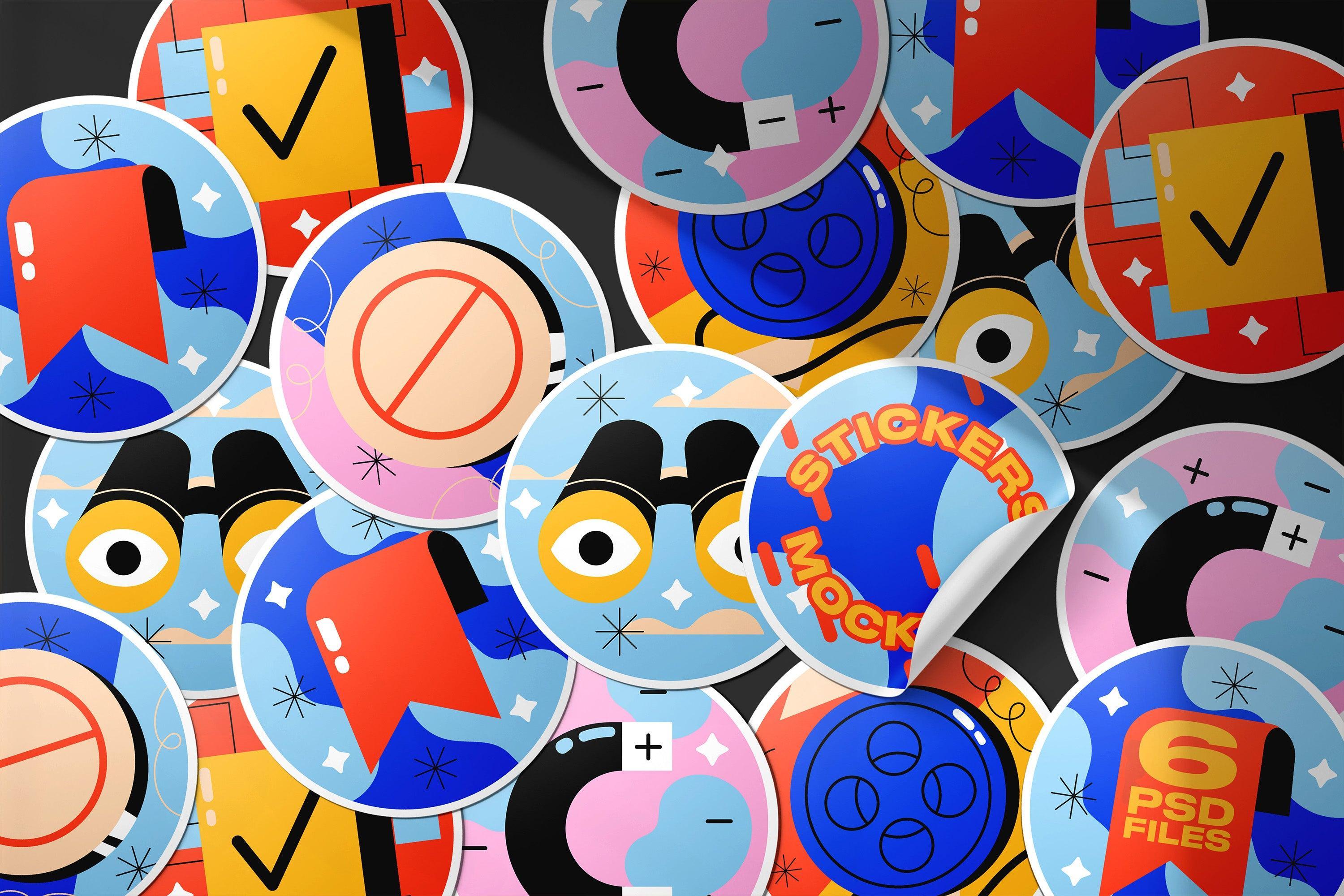 Vinyl Stickers Mockups Pack