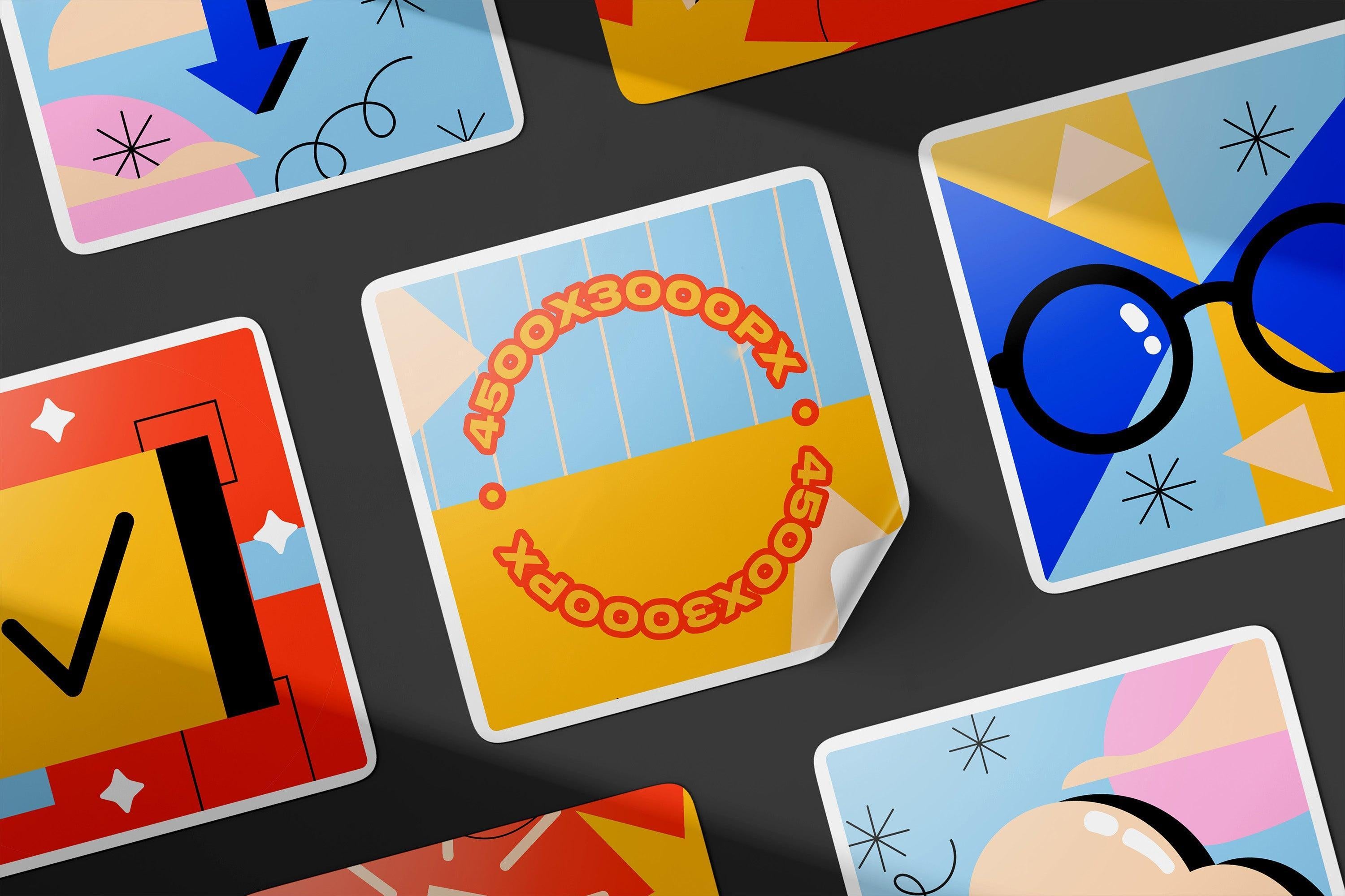 Vinyl Stickers Mockups Pack