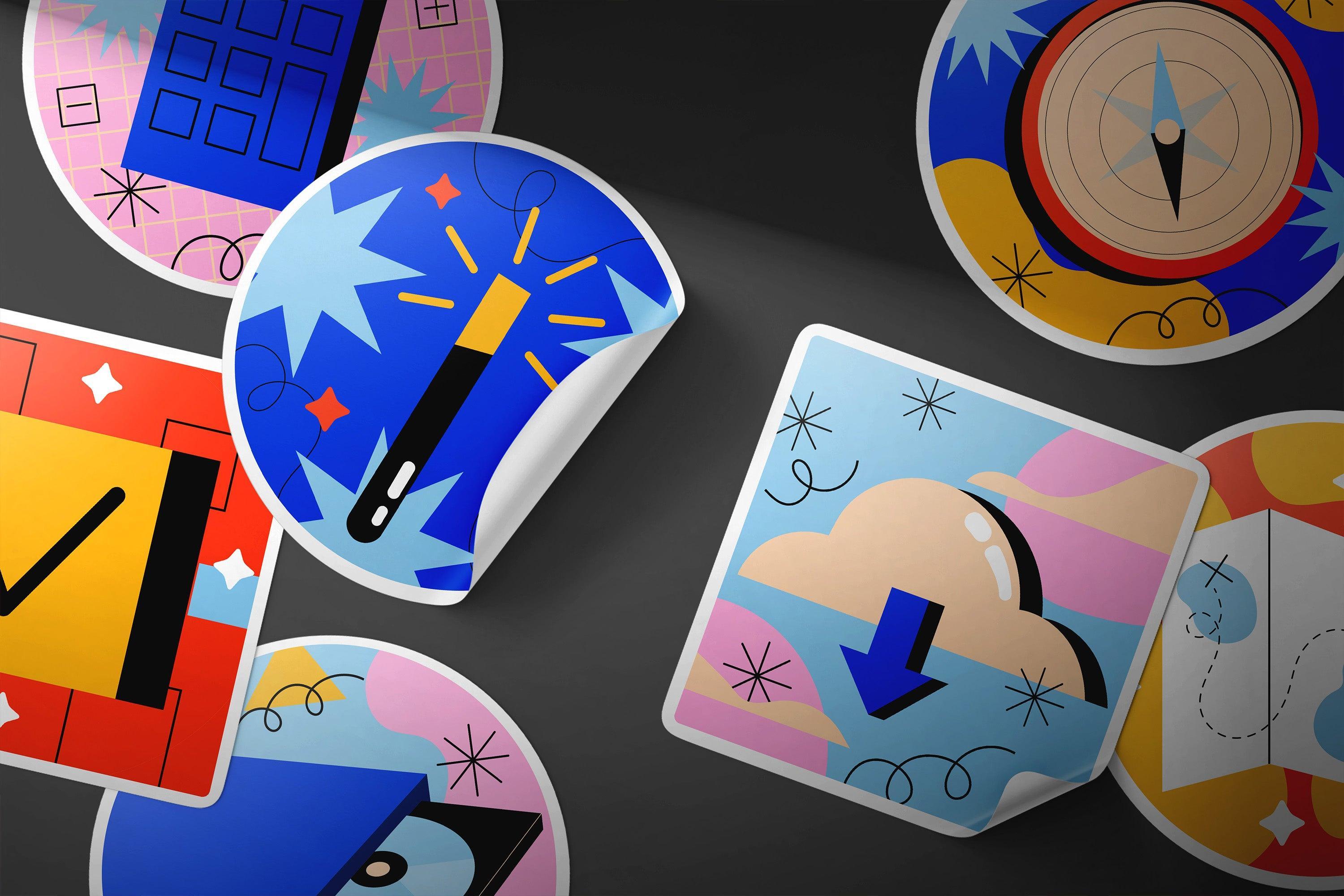 Vinyl Stickers Mockups Pack