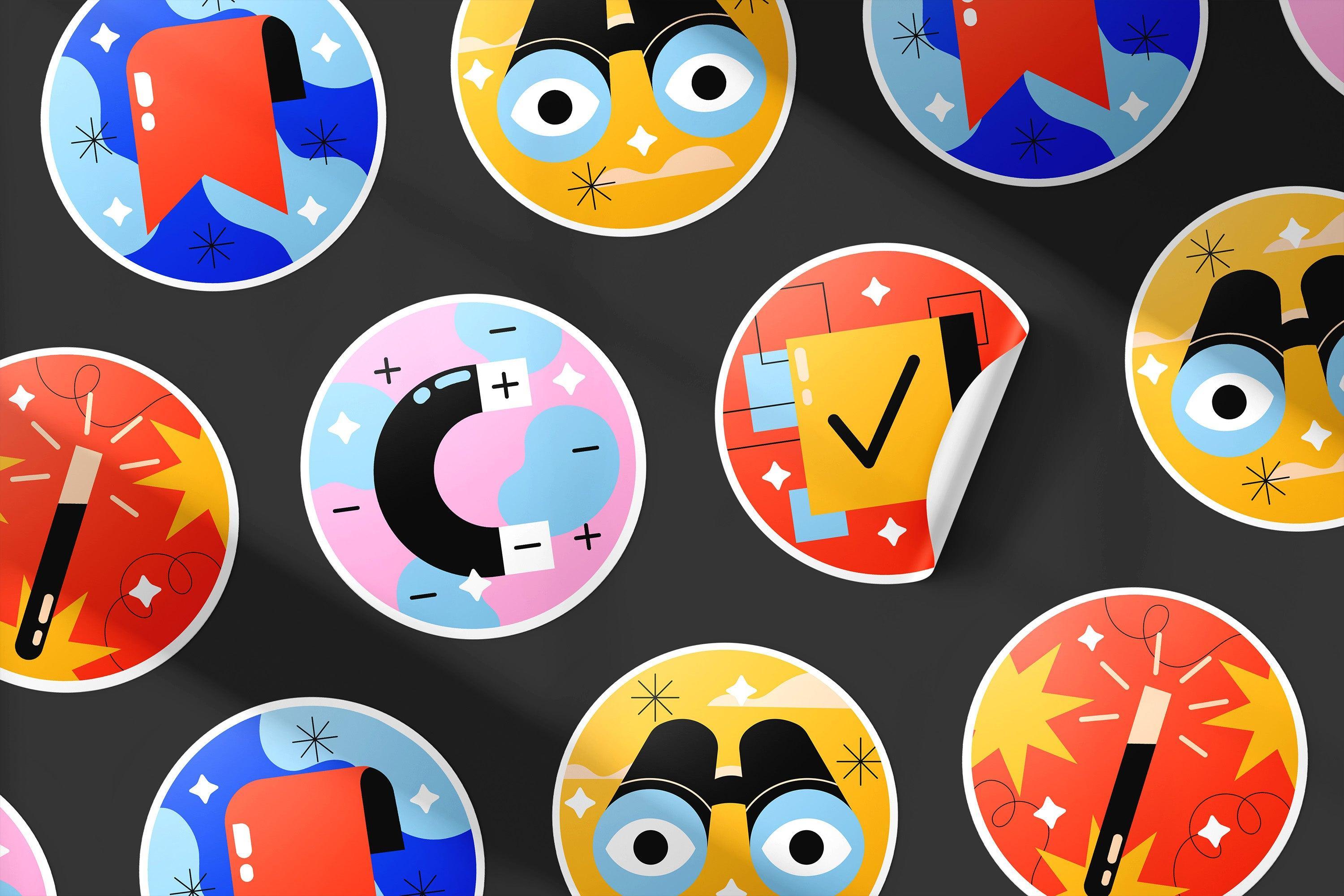 Vinyl Stickers Mockups Pack