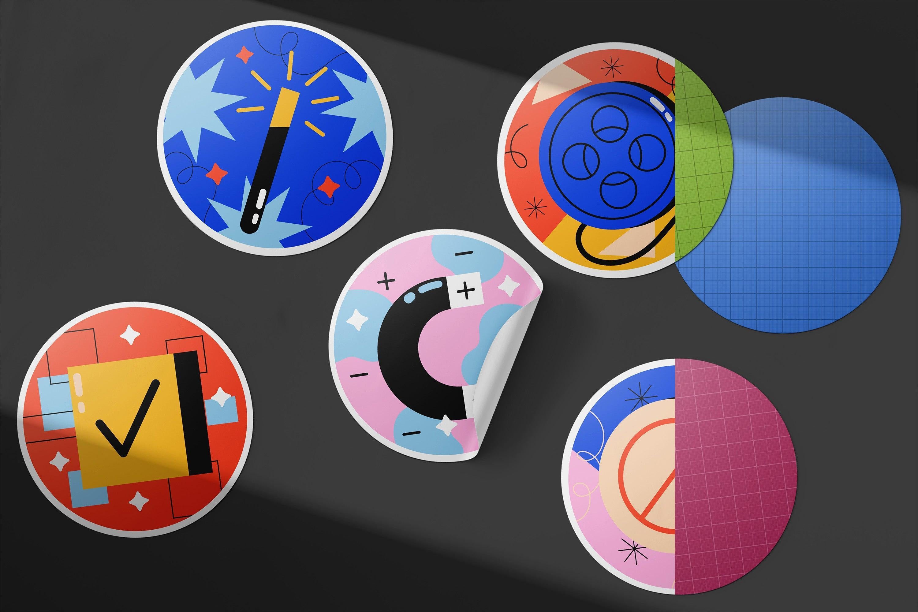 Vinyl Stickers Mockups Pack