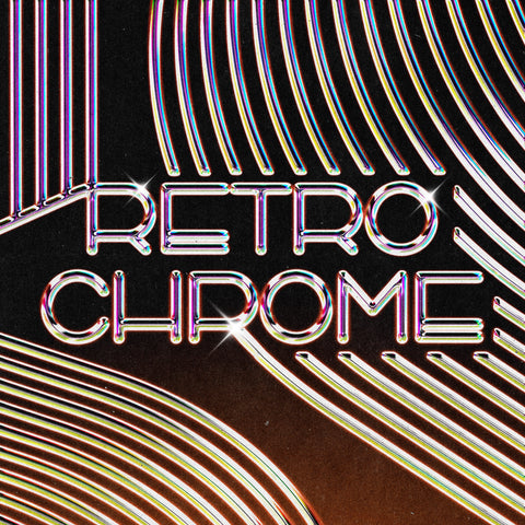 Vivid Retro Style Chrome Effect