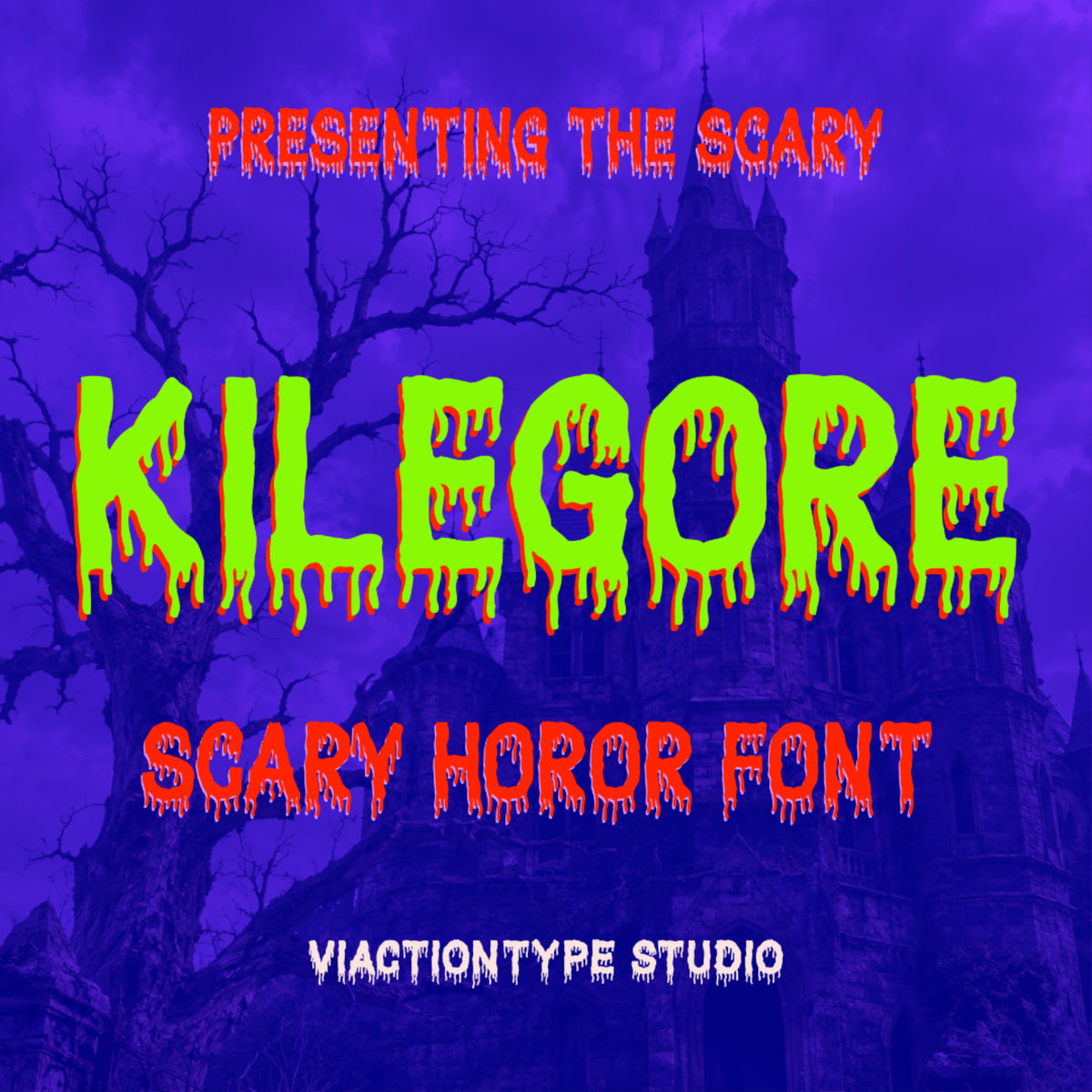 VT Kilegore – Scary Horror Font by Viactiontype Studio, preview 1
