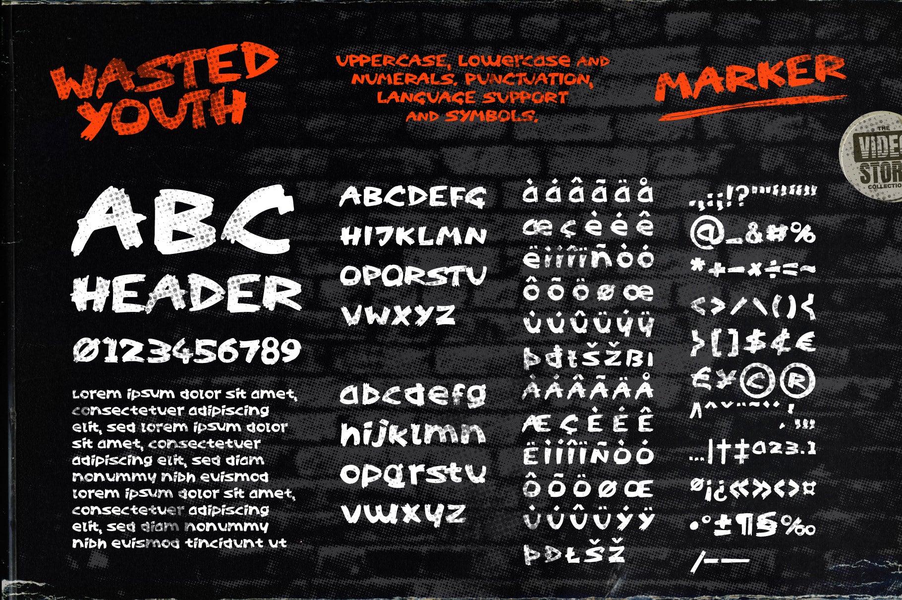 Wasted Youth: A 90s Grunge Brush Font