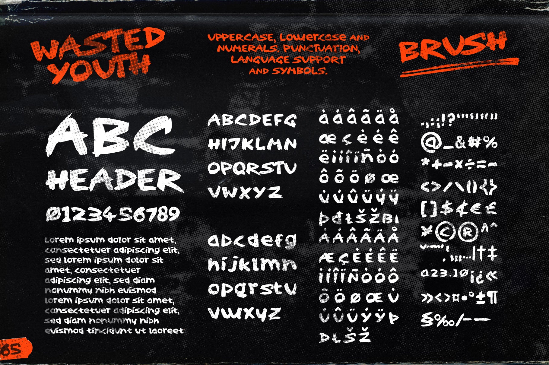 Wasted Youth: A 90s Grunge Brush Font