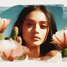 Watercolor Photo Template