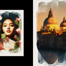 Watercolor Photo Template