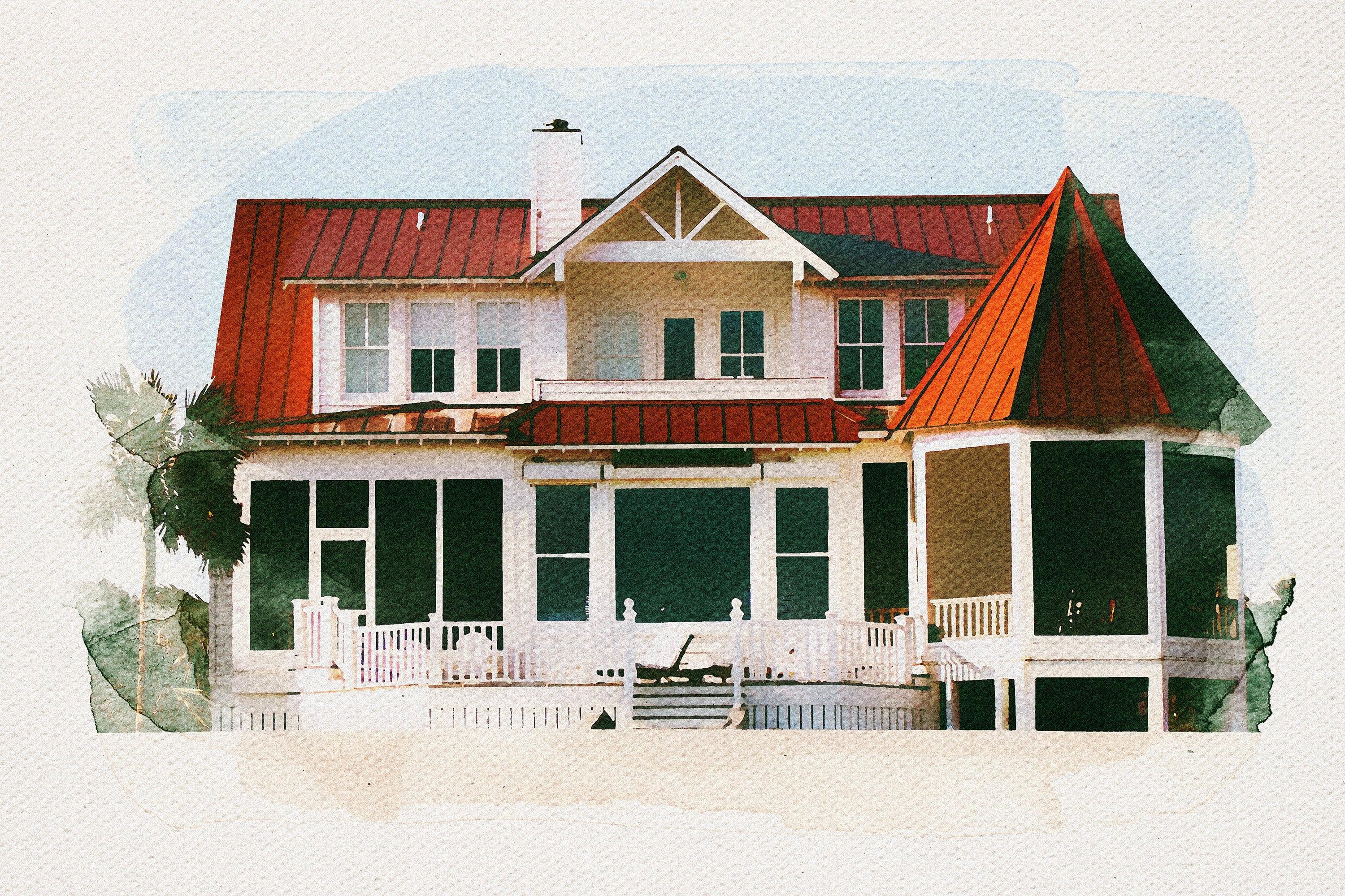 Watercolor Photo Template