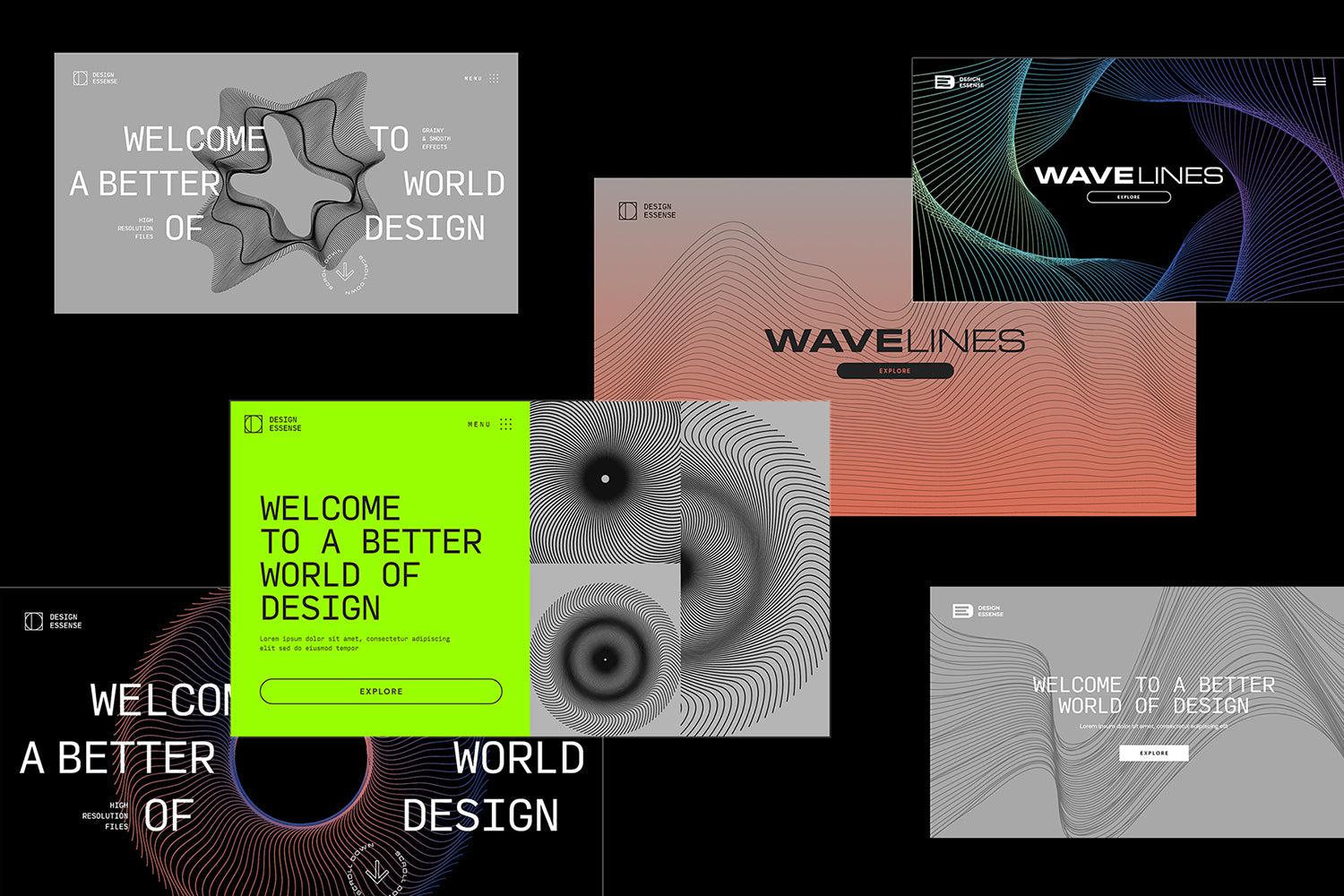 Wave Lines - 100 Vector Shapes