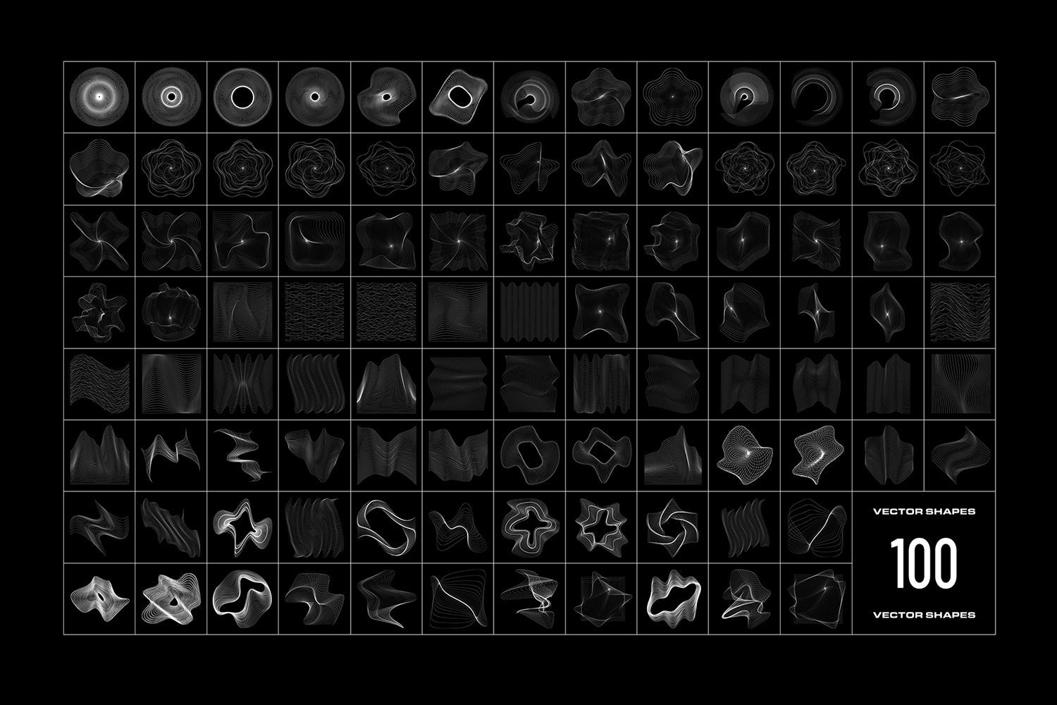 Wave Lines - 100 Vector Shapes