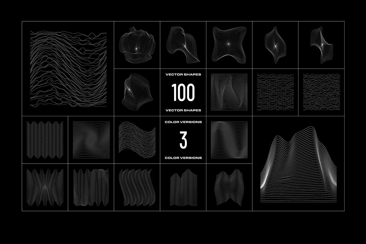 Wave Lines - 100 Vector Shapes
