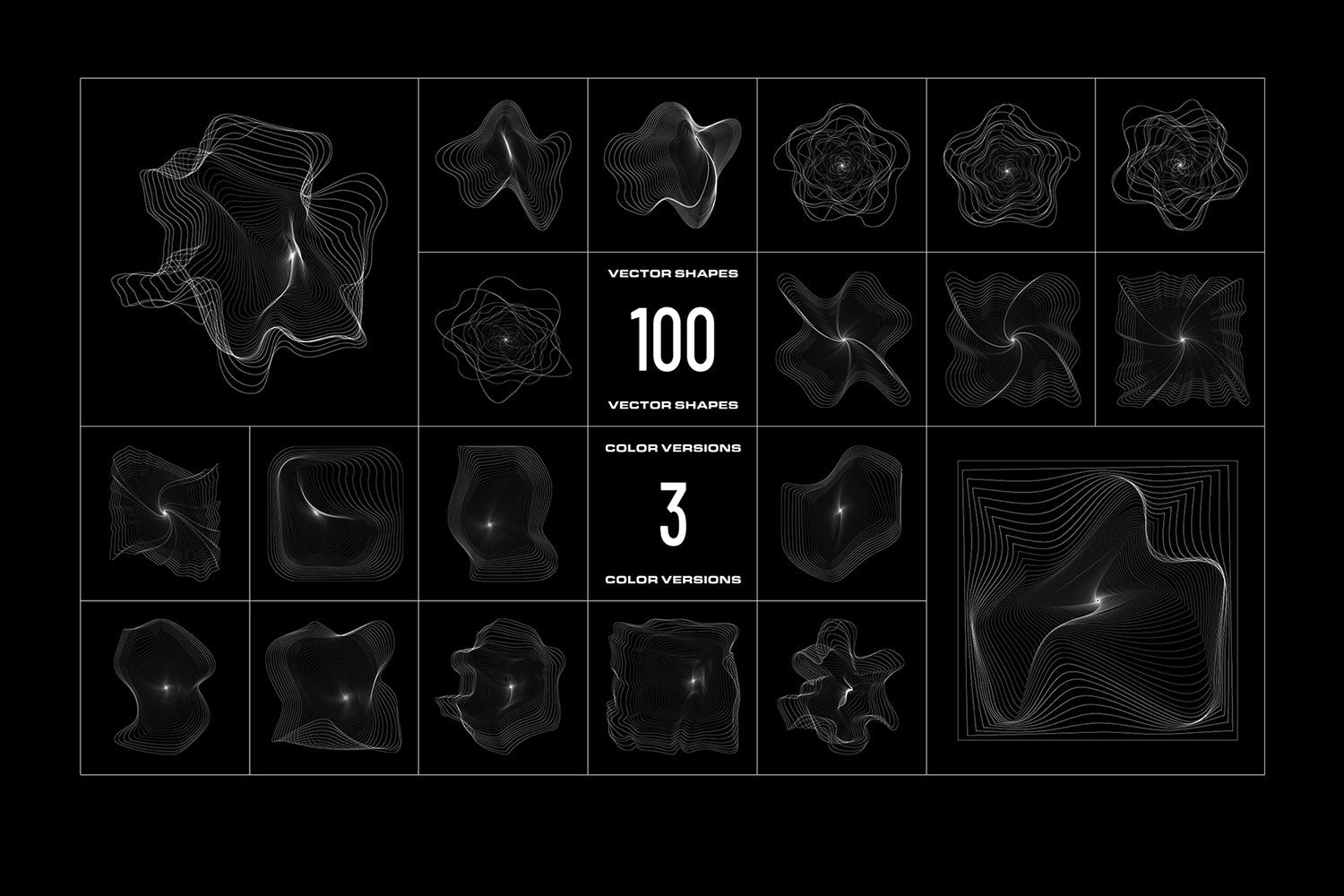 Wave Lines - 100 Vector Shapes